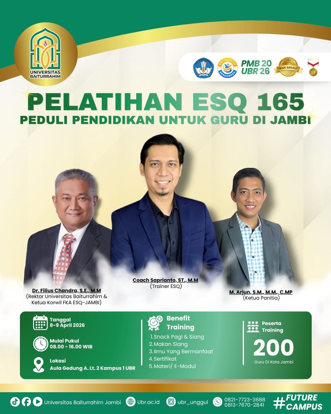 Gebrakan Baru! UBR Jambi 'Sihir' Guru Jadi Mentor Masa Depan Lewat ESQ 165